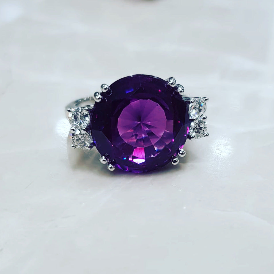 Amethyst engagement ring - Bridal