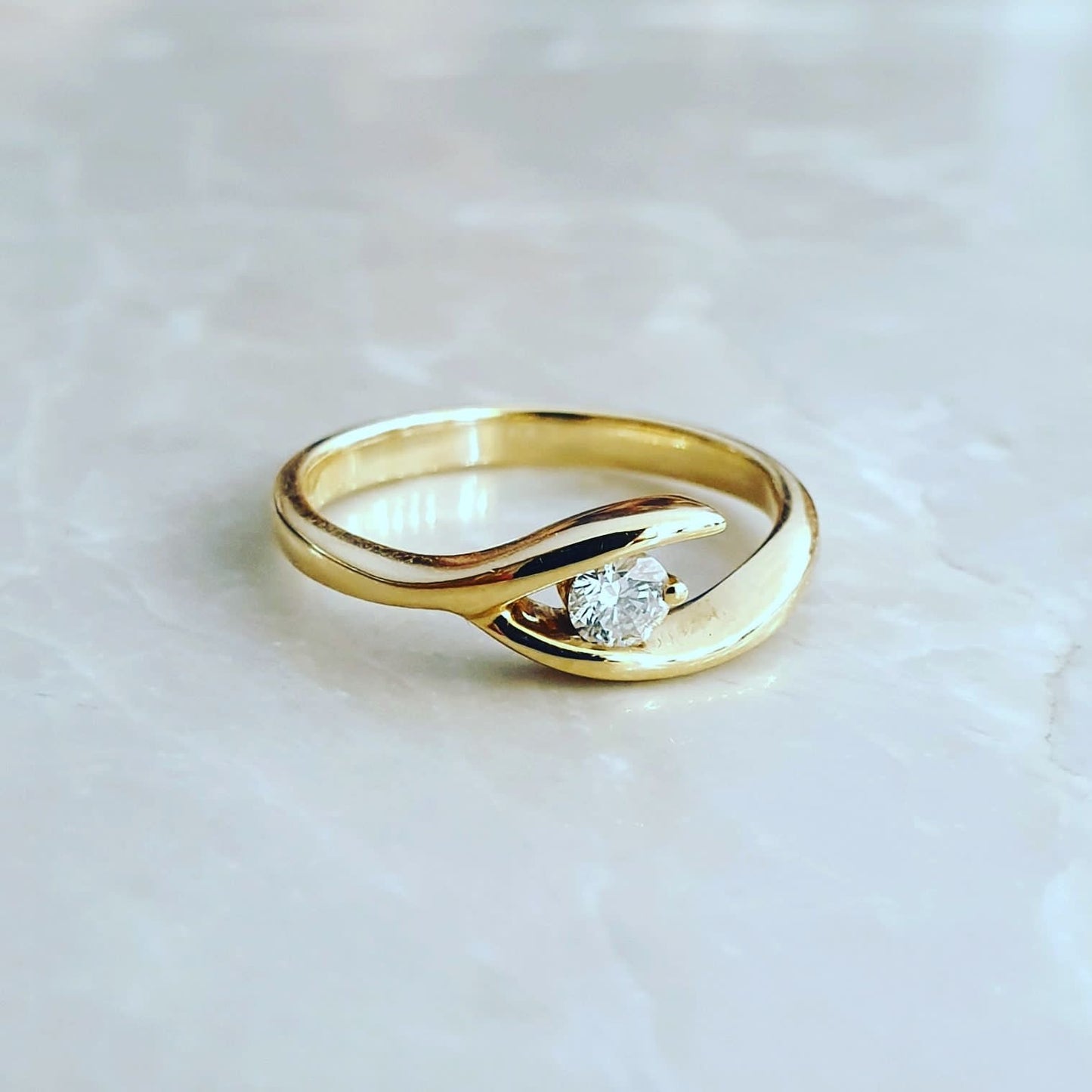 Golden shell engagement ring - Bridal